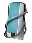 Dolce & Gabbana Bandolera de cuero azul con tarjetero y bolsillo para teléfono