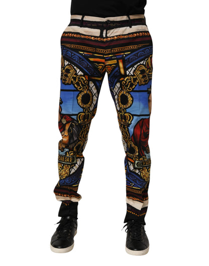 Pantalon fuselé à imprimé Jules César multicolore Dolce & Gabbana