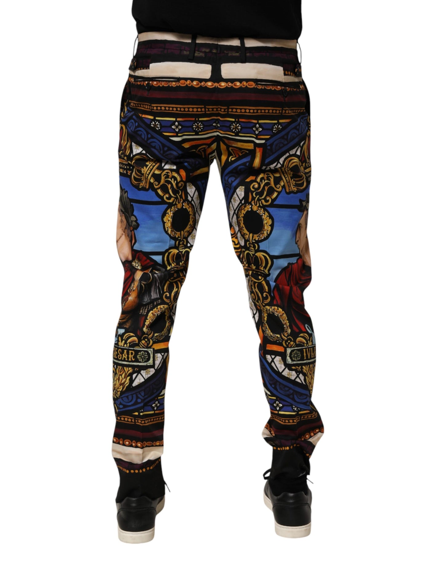 Pantalon fuselé à imprimé Jules César multicolore Dolce & Gabbana