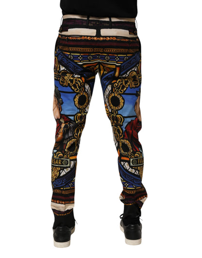 Pantalon fuselé à imprimé Jules César multicolore Dolce & Gabbana