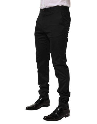Pantalon de costume noir en coton pour homme Dolce & Gabbana