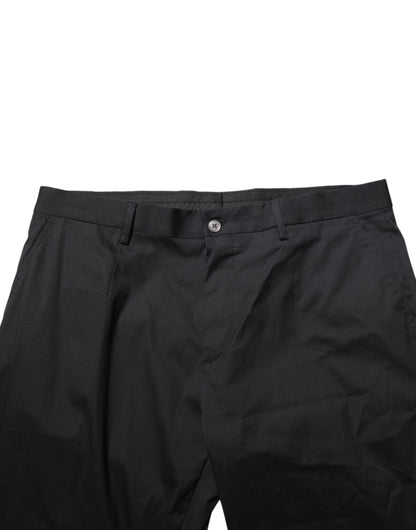 Pantalon de costume noir en coton pour homme Dolce & Gabbana