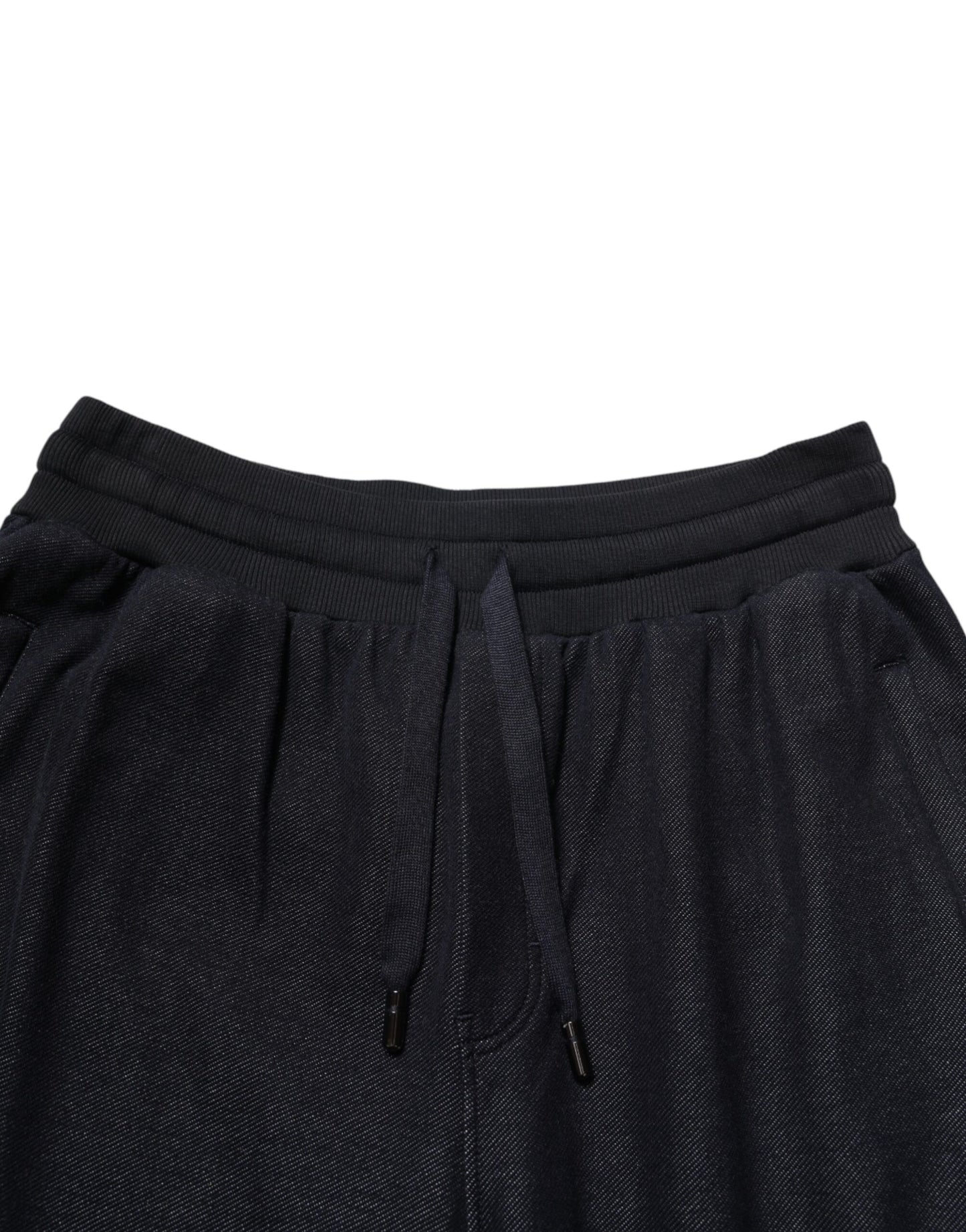 Dolce & Gabbana Pantalón de chándal con cordón de mezcla de algodón negro