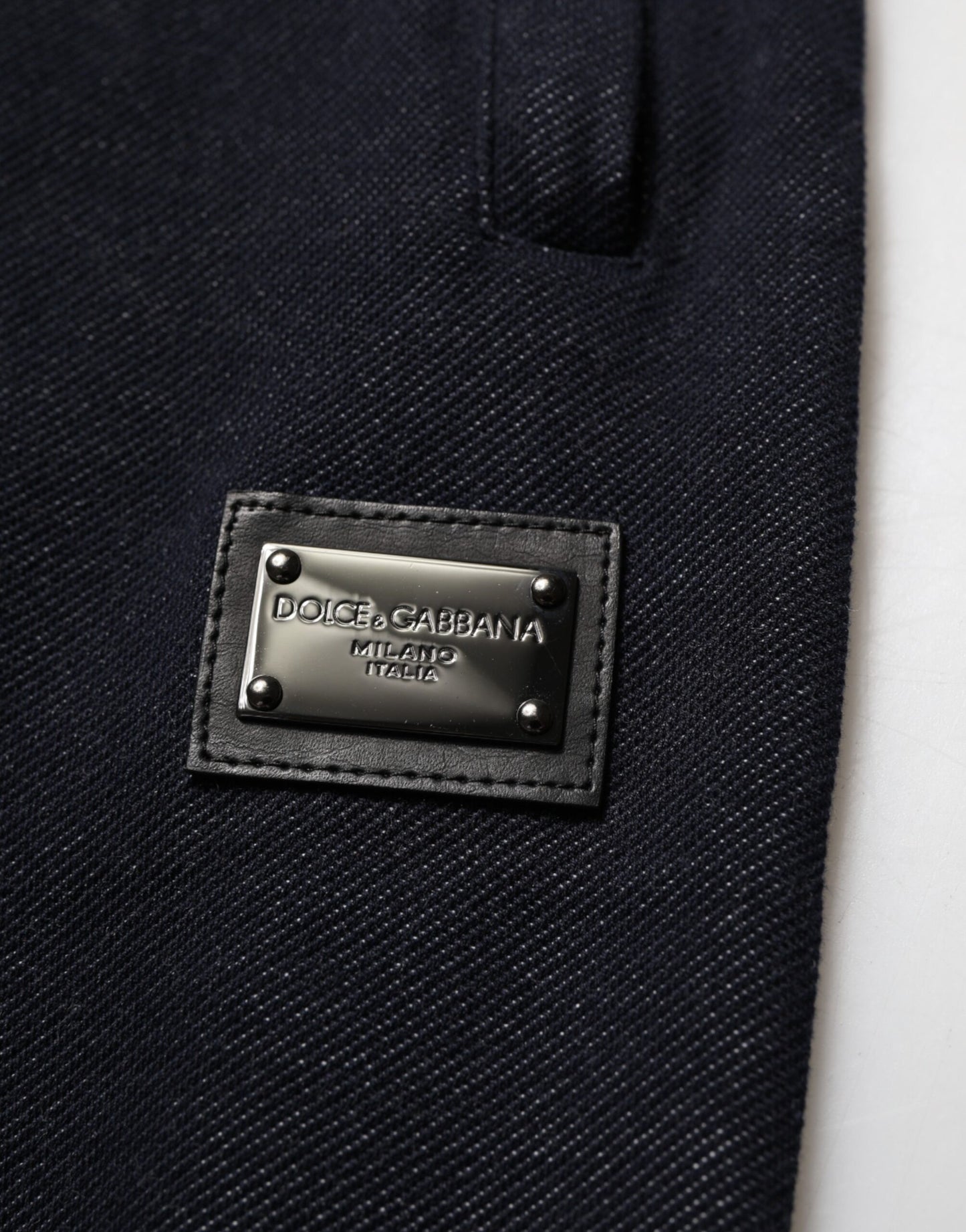 Dolce & Gabbana Pantalón de chándal con cordón de mezcla de algodón negro