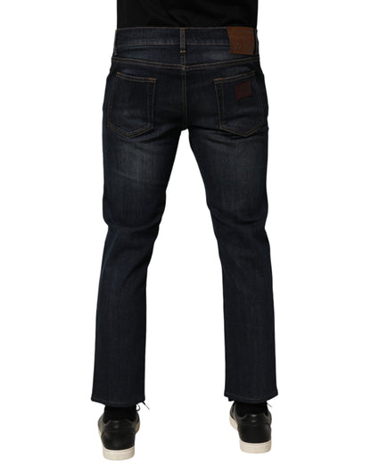 Jean slim en denim de coton bleu foncé Dolce & Gabbana pour homme