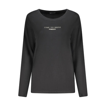 Freddy Black Cotton Women T-Shirt