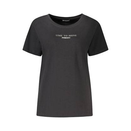 Freddy Black Cotton Women T-Shirt