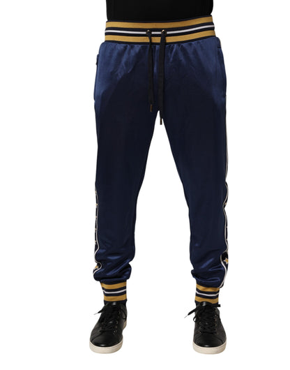 Pantalon de jogging taille mi-haute en nylon bleu Dolce & Gabbana