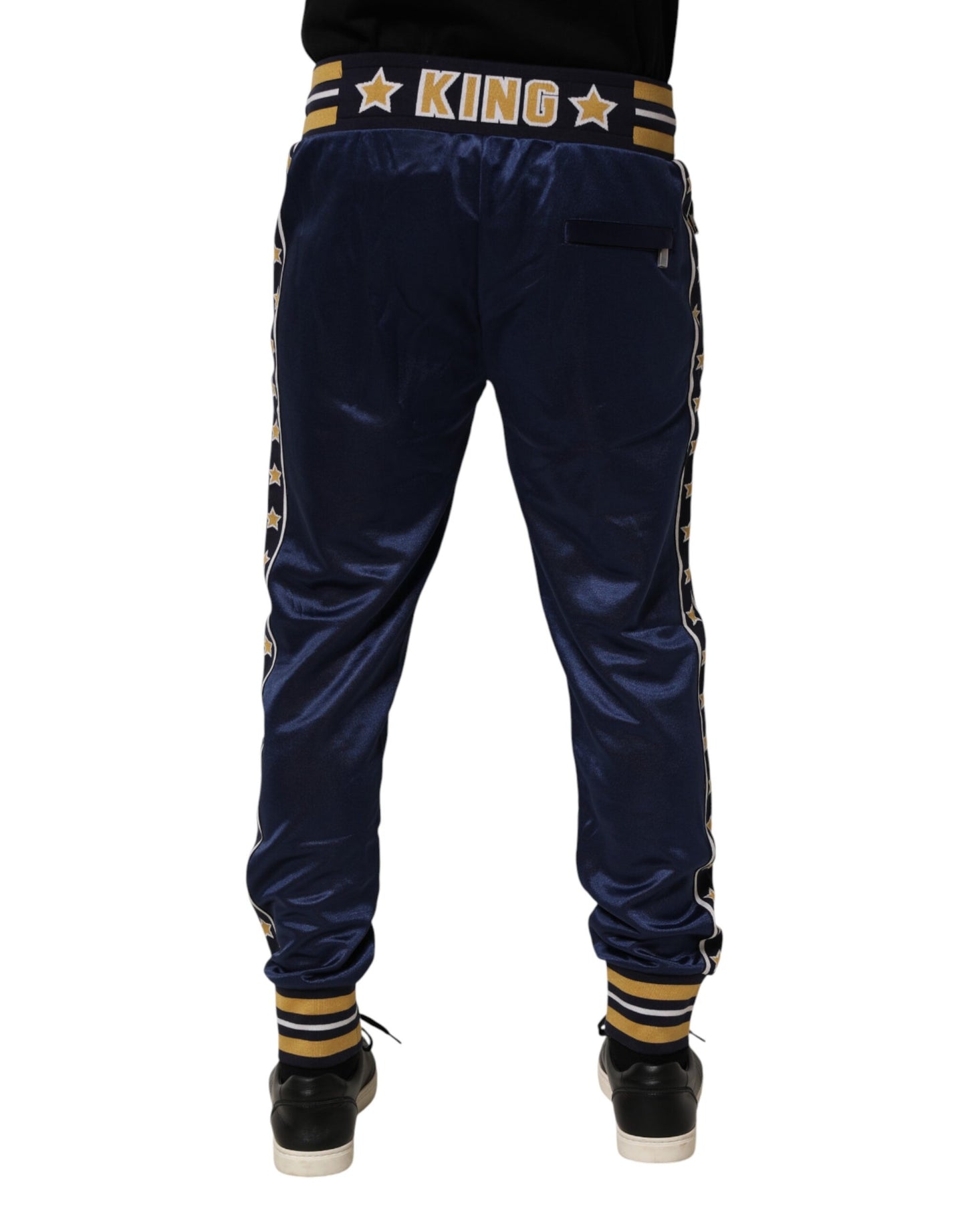 Pantalon de jogging taille mi-haute en nylon bleu Dolce & Gabbana