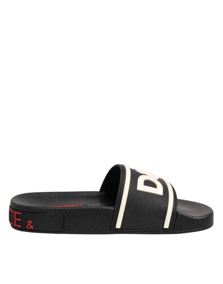 Sandalias de goma negras Dolce & Gabbana Zapatos para la playa