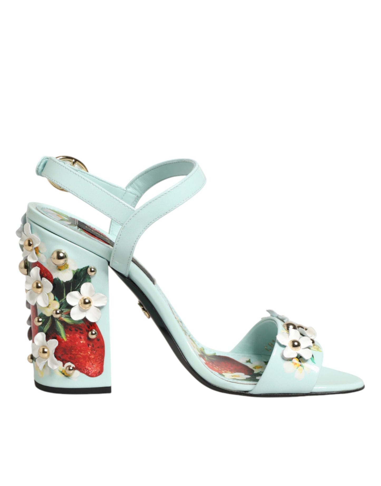 Zapatos de tacón Dolce & Gabbana verde menta con tachuelas florales