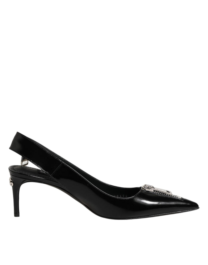 Chaussures à talons escarpins Dolce & Gabbana en cuir noir à fermeture éclair