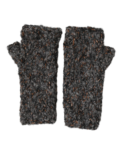 Guantes Masculinos sin Dedos de Punto de Lana Virgen Gris Dolce & Gabbana