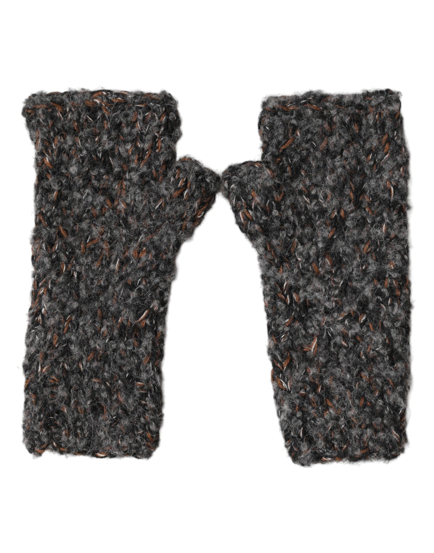 Guantes Masculinos sin Dedos de Punto de Lana Virgen Gris Dolce & Gabbana