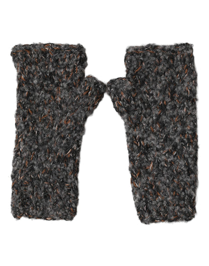 Guantes Masculinos sin Dedos de Punto de Lana Virgen Gris Dolce & Gabbana