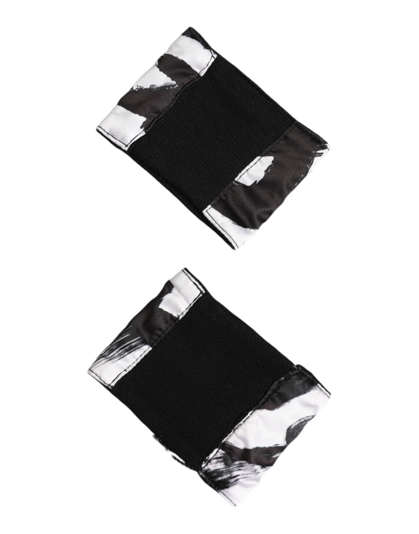 Muñequera Dolce & Gabbana Negra Blanca con Logo DG de Seda 1 Par