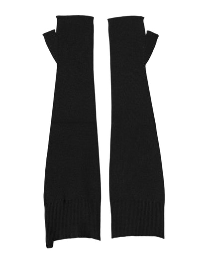 Gants sans doigts tricotés pour homme en laine vierge noire Dolce & Gabbana