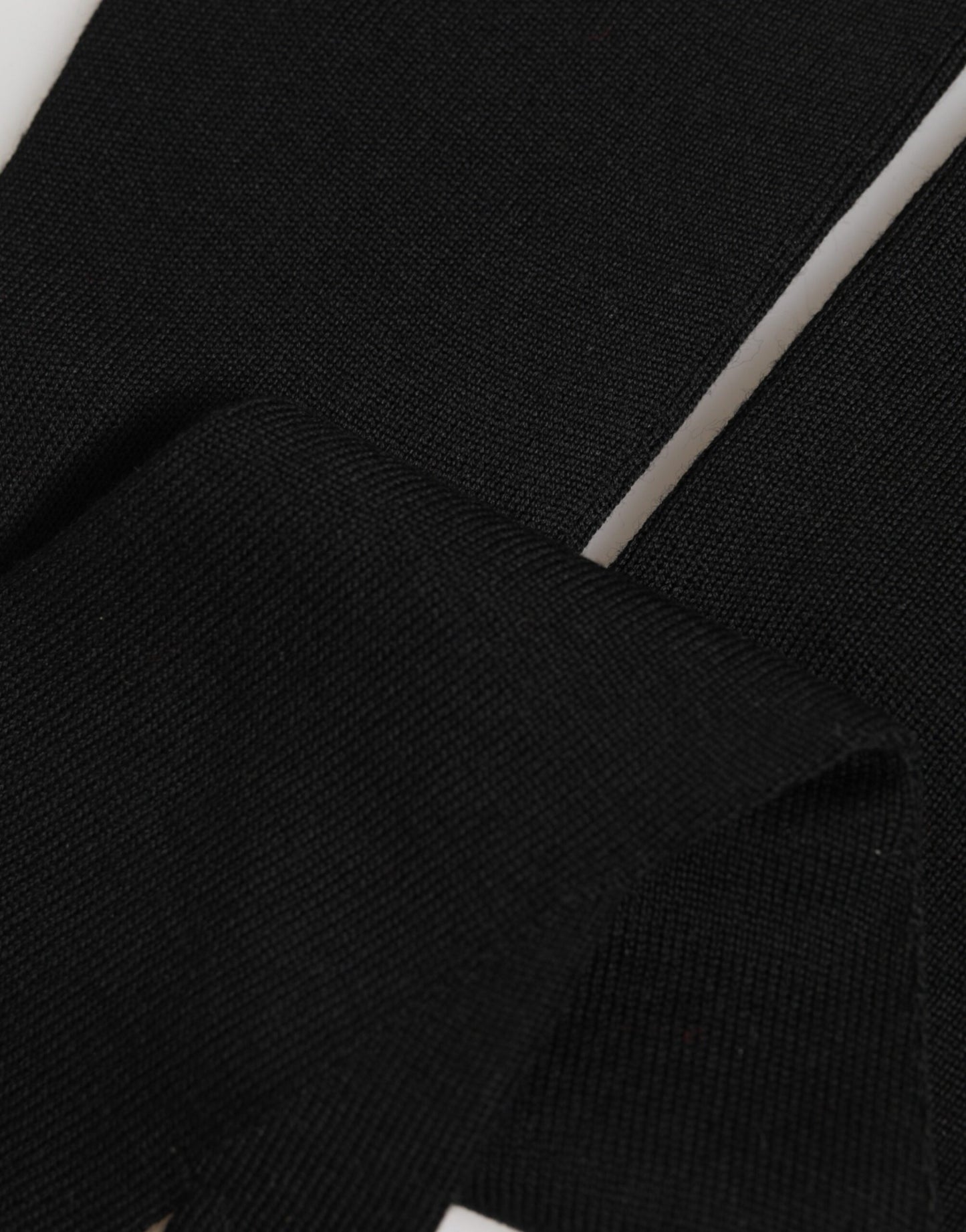 Gants sans doigts tricotés pour homme en laine vierge noire Dolce & Gabbana