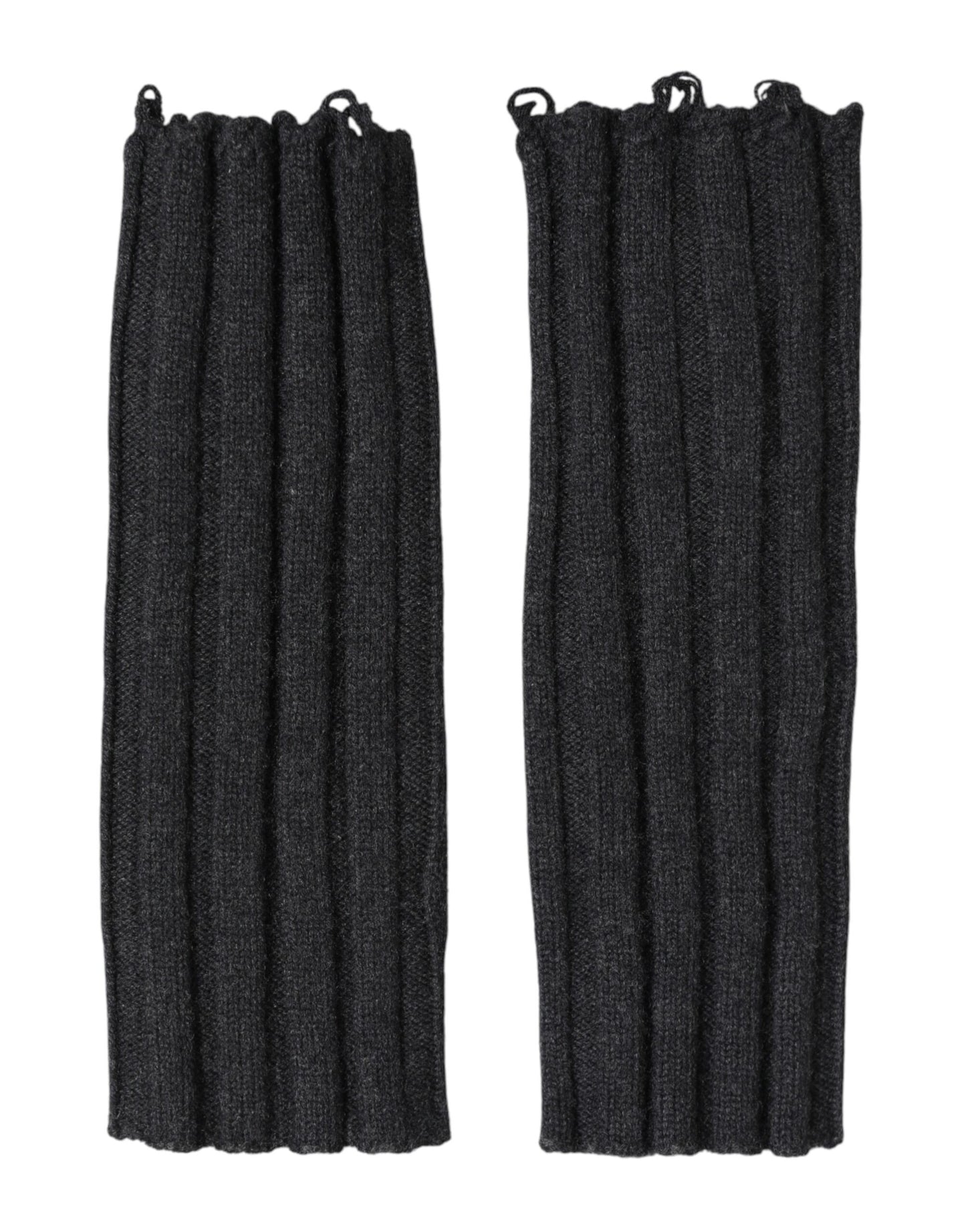 Guantes sin dedos de punto de lana virgen negros de Dolce & Gabbana