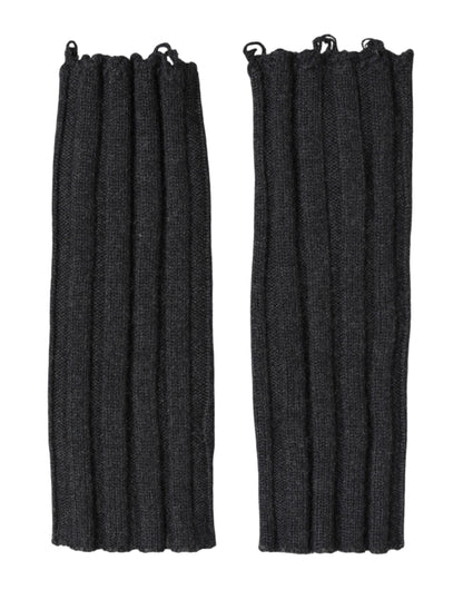 Guantes sin dedos de punto de lana virgen negros de Dolce & Gabbana