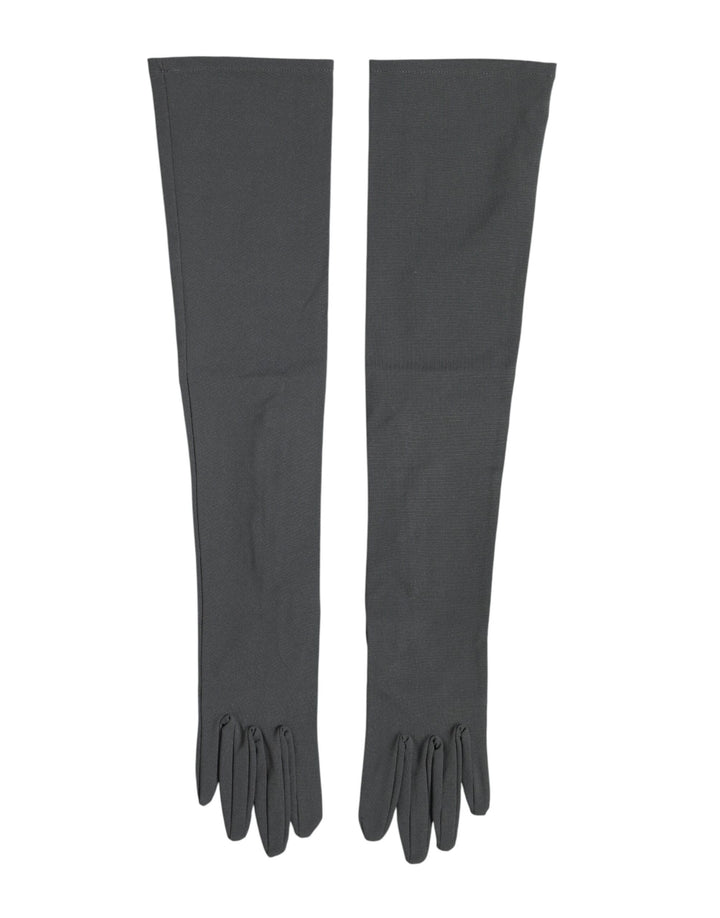 Gants homme Dolce & Gabbana gris foncé en viscose mi-longs à mitaines