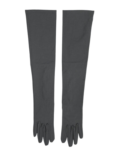 Dolce & Gabbana Guantes de hombre mitón de longitud hasta el codo en viscosa gris oscuro