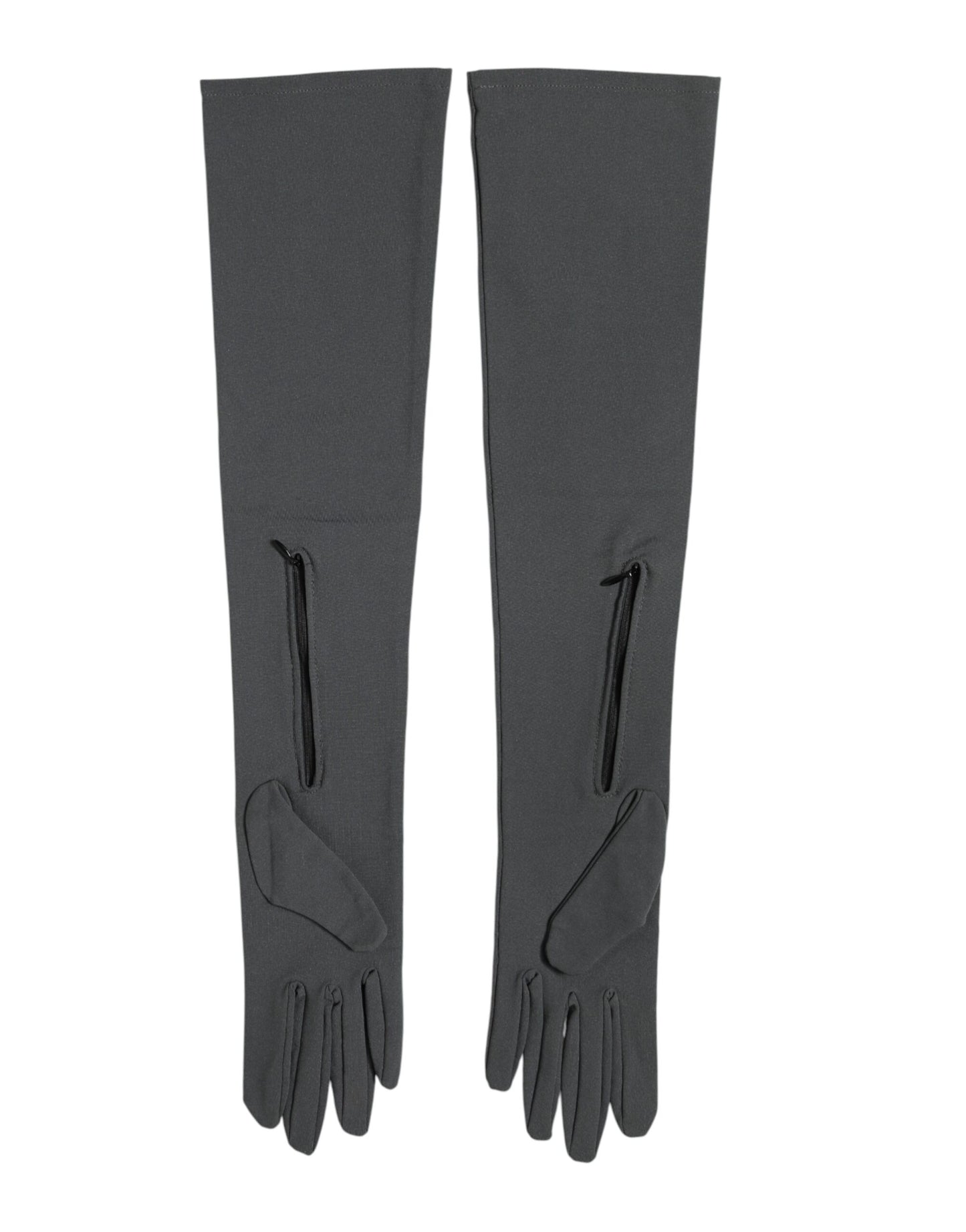 Dolce & Gabbana Guantes de hombre mitón de longitud hasta el codo en viscosa gris oscuro