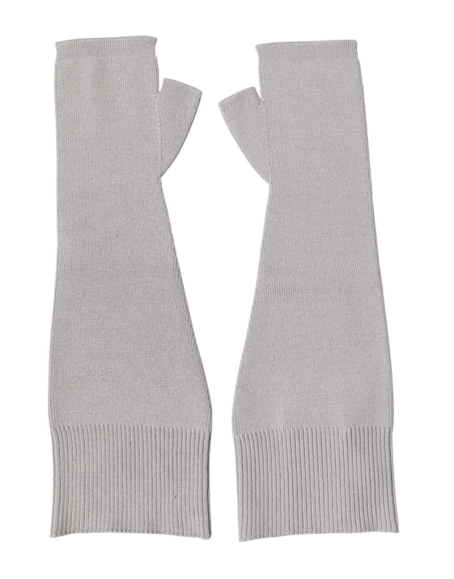 Gants Homme sans Doigts Dolce & Gabbana en Laine Vierge Grise Tricotée
