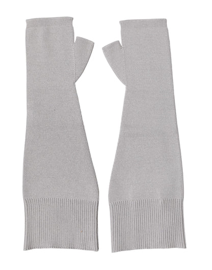 Gants Homme sans Doigts Dolce & Gabbana en Laine Vierge Grise Tricotée