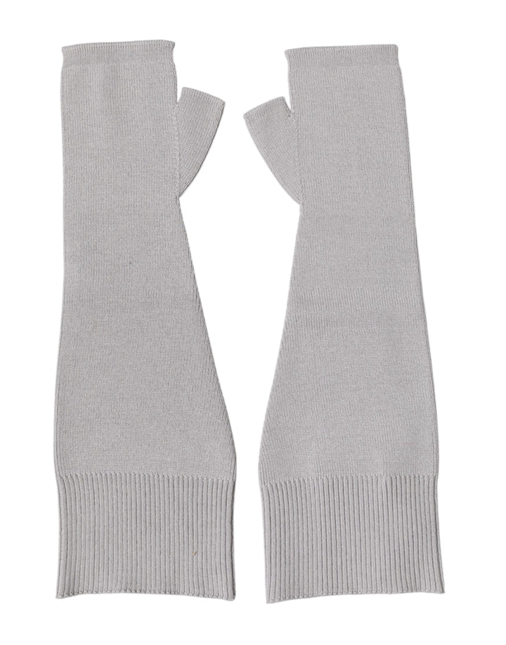 Gants Homme sans Doigts Dolce & Gabbana en Laine Vierge Grise Tricotée