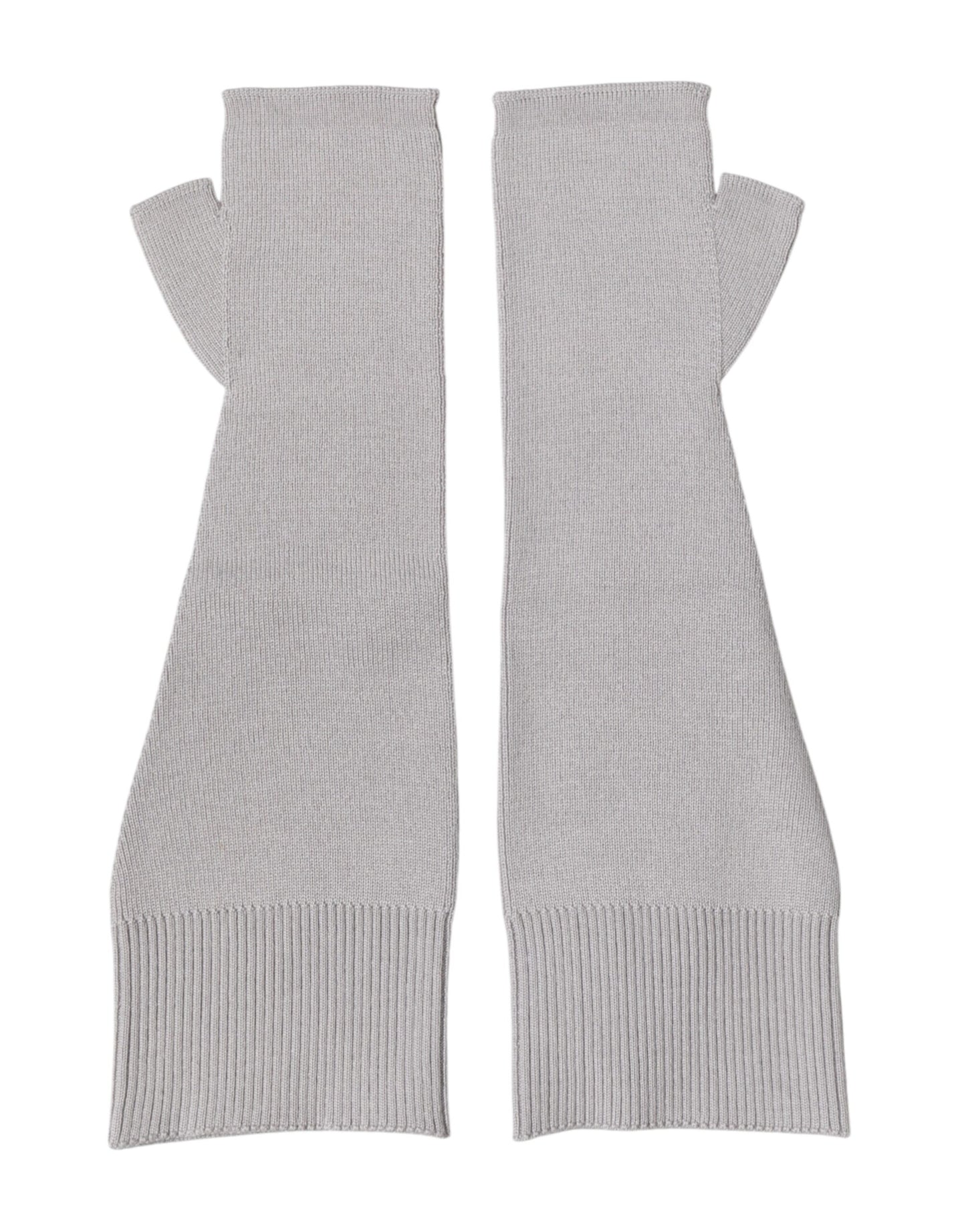 Gants Homme sans Doigts Dolce & Gabbana en Laine Vierge Grise Tricotée