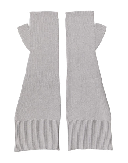Gants Homme sans Doigts Dolce & Gabbana en Laine Vierge Grise Tricotée