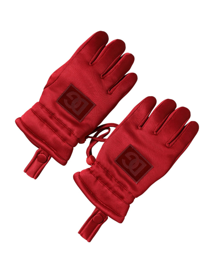 Gants Mitaines Motard Dolce & Gabbana Rouges en Viscose