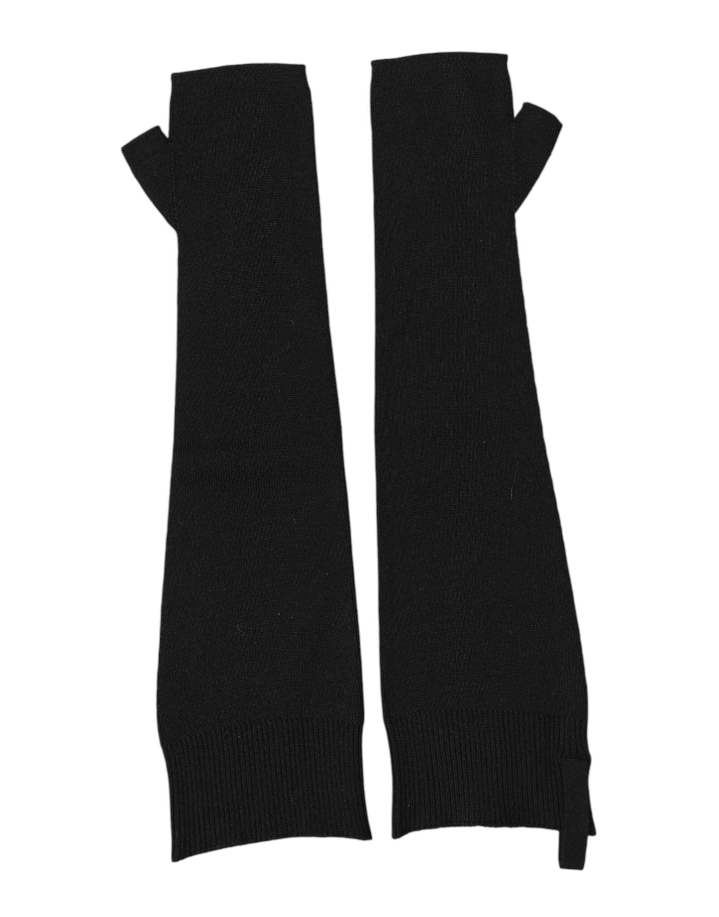 Guantes sin dedos de punto de lana virgen negros para hombre Dolce & Gabbana