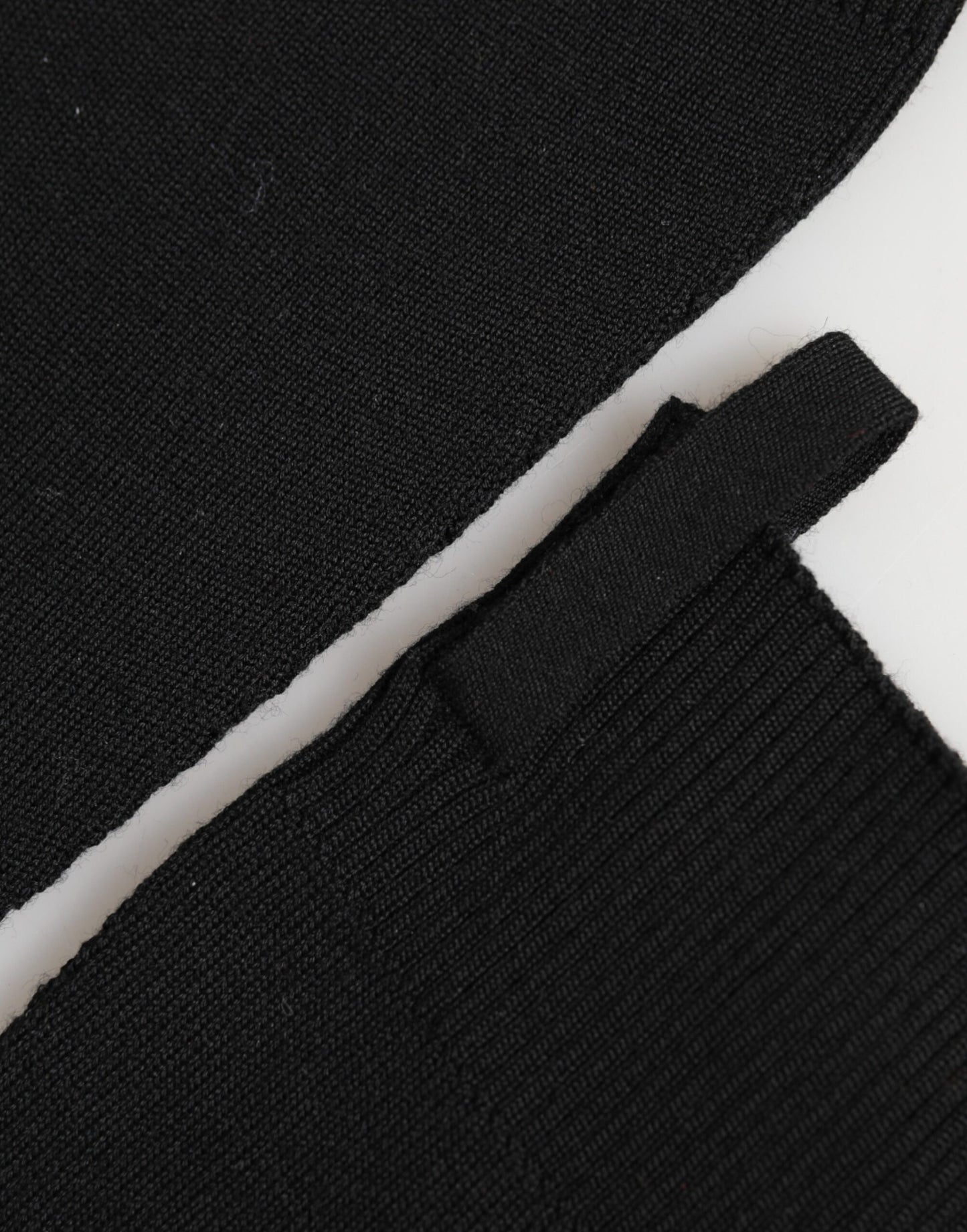 Guantes sin dedos de punto de lana virgen negros para hombre Dolce & Gabbana
