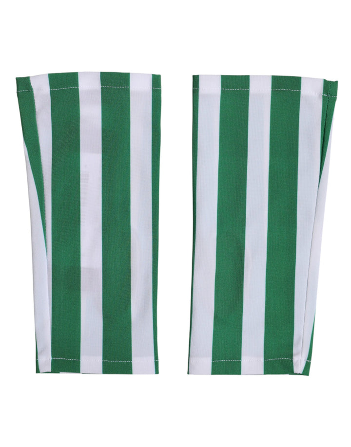 Guantes sin dedos de nailon verde y blanco Dolce & Gabbana, largos hasta la muñeca