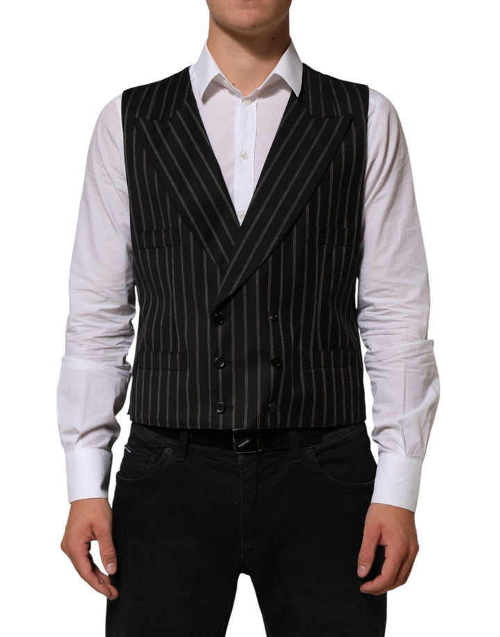 Chaleco de hombre Dolce & Gabbana de lana a rayas negras