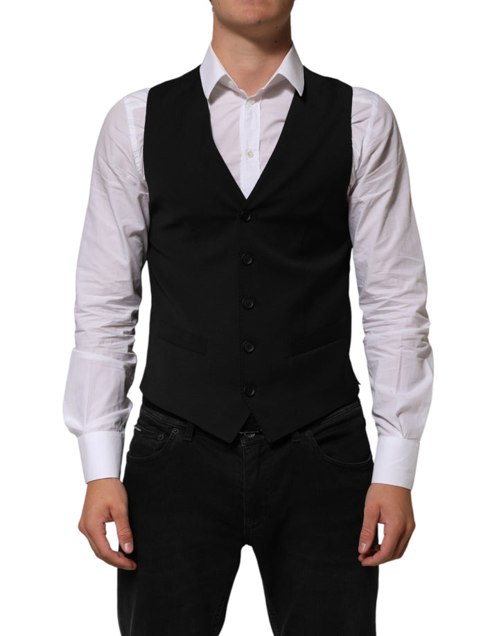 Chaleco formal de poliéster negro Dolce & Gabbana