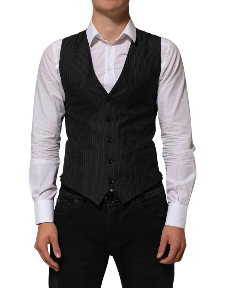 Chaleco de traje formal Dolce & Gabbana de lana negra para hombre