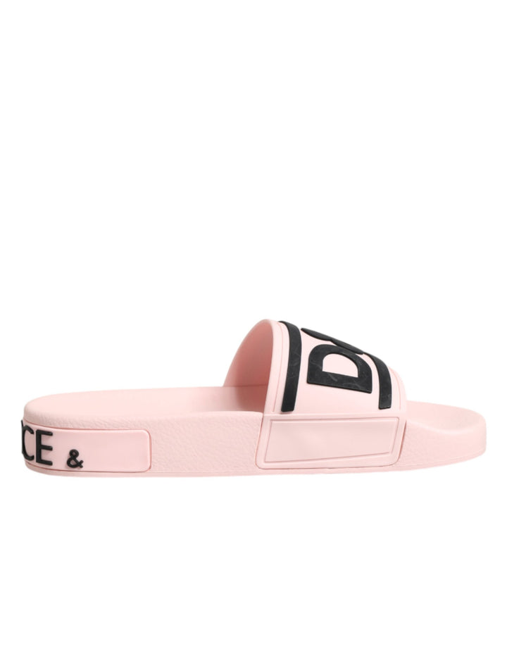 Sandalias Deslizantes de Goma Rosa Dolce & Gabbana Calzado de Playa