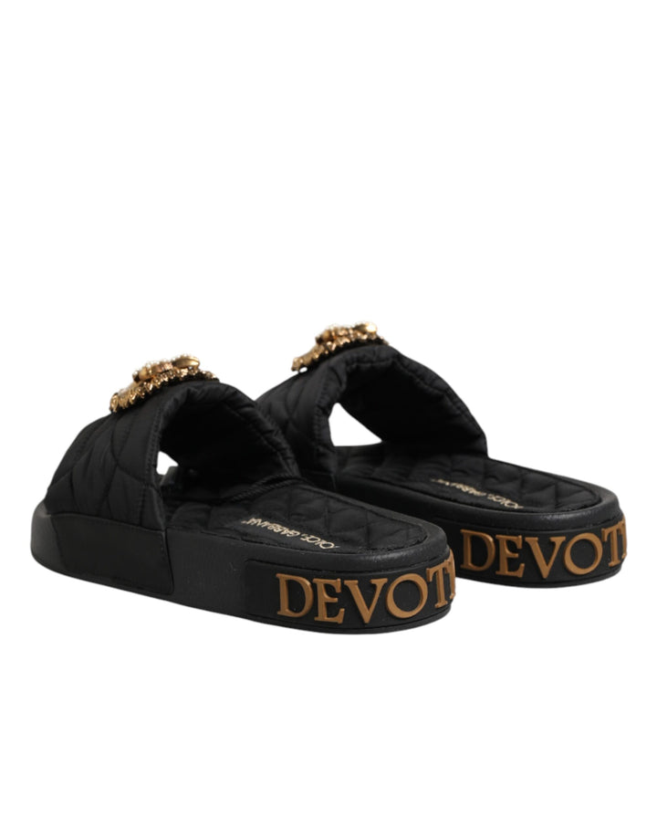 Zapatos de tacón Dolce & Gabbana negros con lazo y logotipo devoción