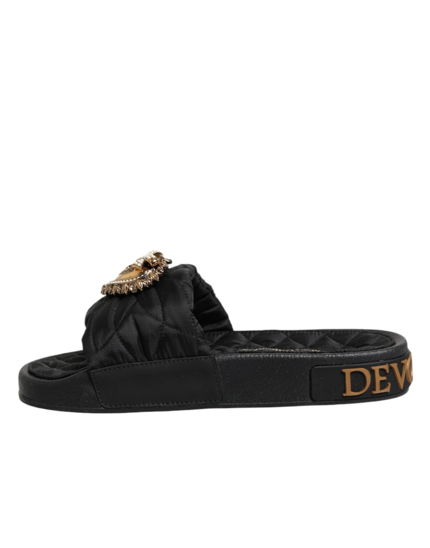 Zapatos de tacón Dolce & Gabbana negros con lazo y logotipo devoción