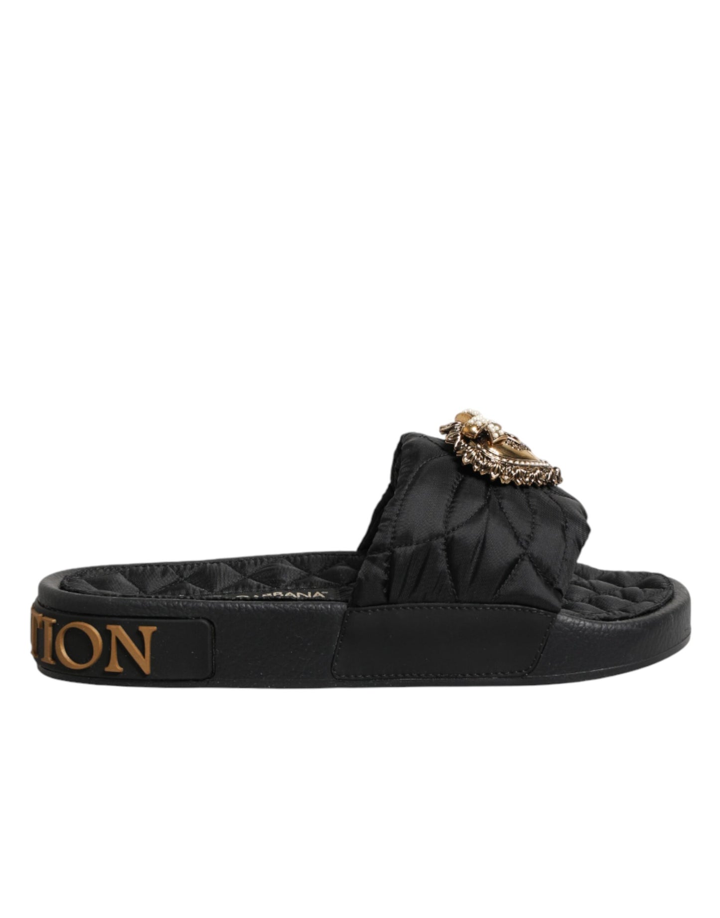 Zapatos de tacón Dolce & Gabbana negros con lazo y logotipo devoción