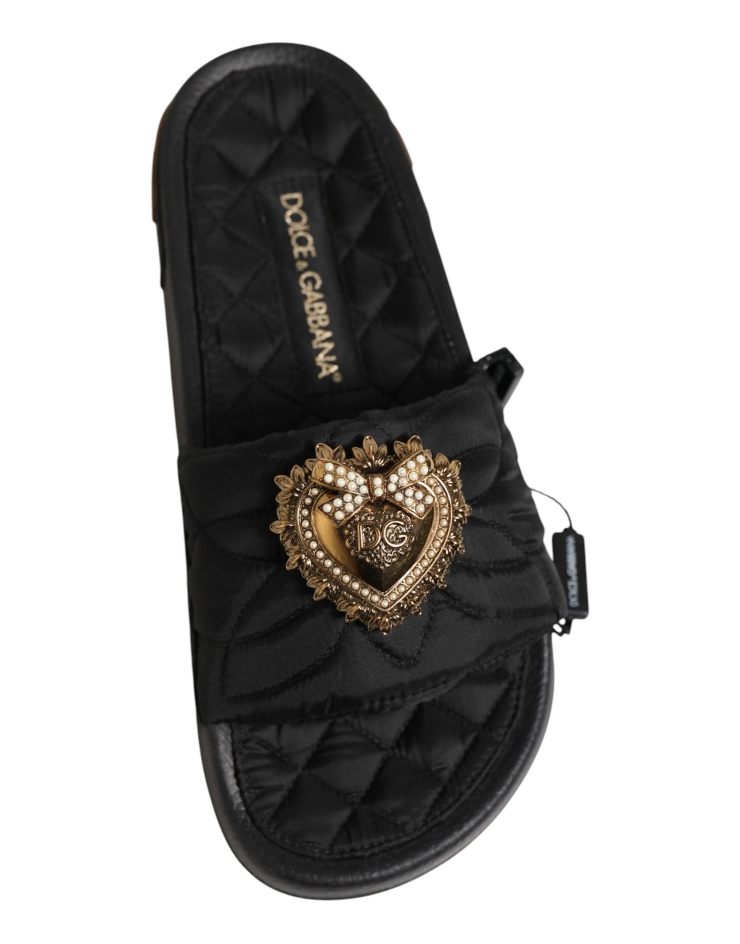 Zapatos de tacón Dolce & Gabbana negros con lazo y logotipo devoción