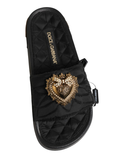Zapatos de tacón Dolce & Gabbana negros con lazo y logotipo devoción