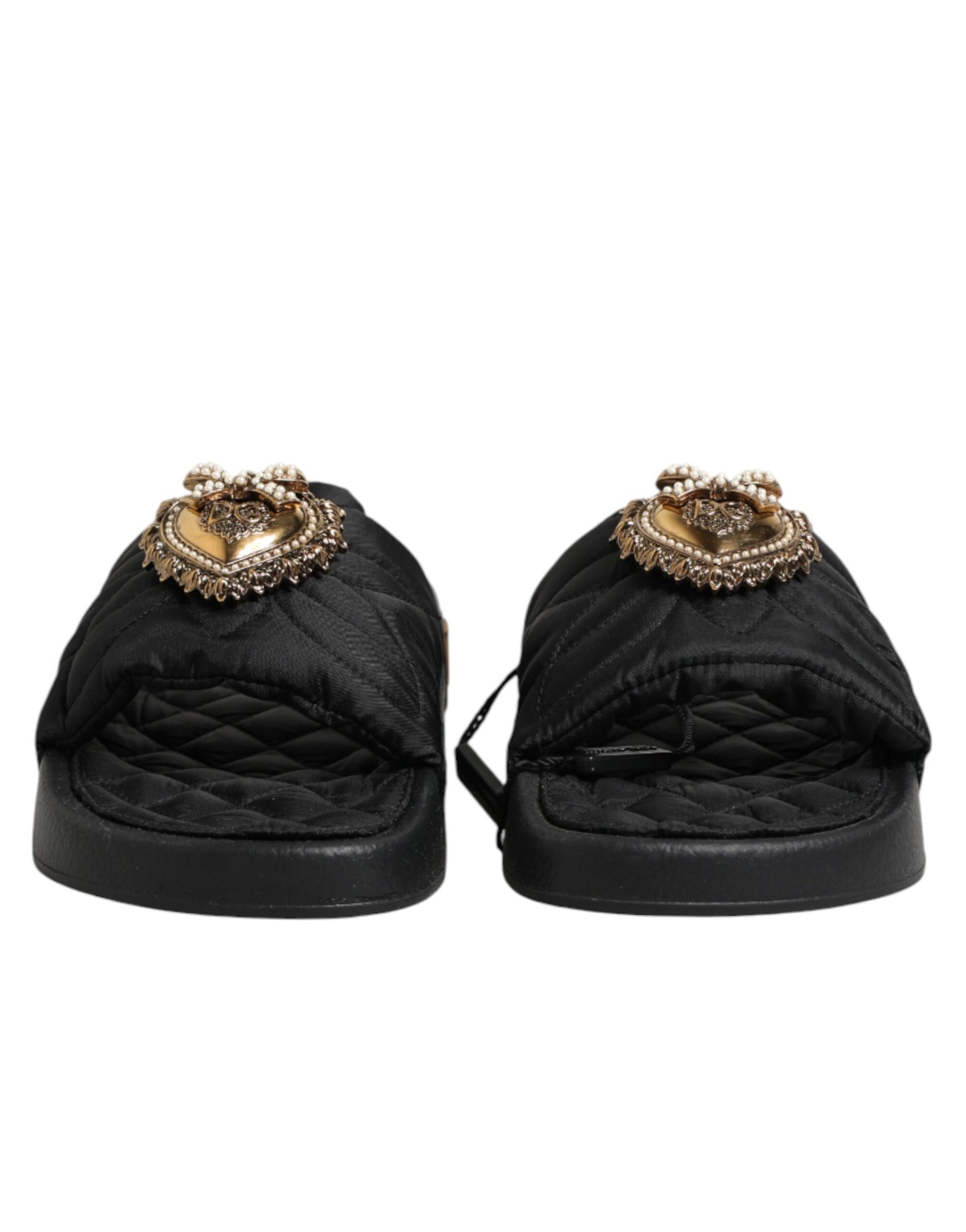 Zapatos de tacón Dolce & Gabbana negros con lazo y logotipo devoción