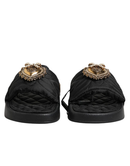 Zapatos de tacón Dolce & Gabbana negros con lazo y logotipo devoción