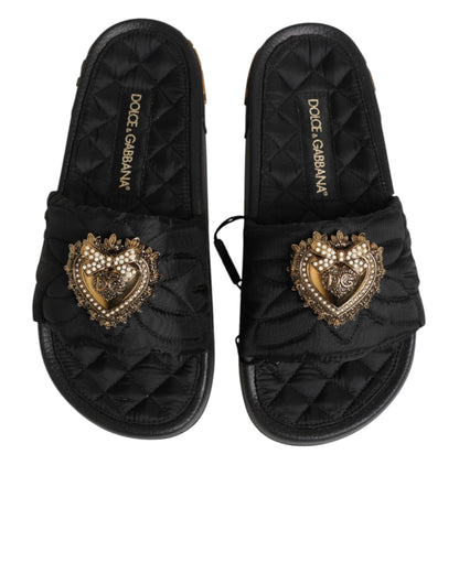 Zapatos de tacón Dolce & Gabbana negros con lazo y logotipo devoción