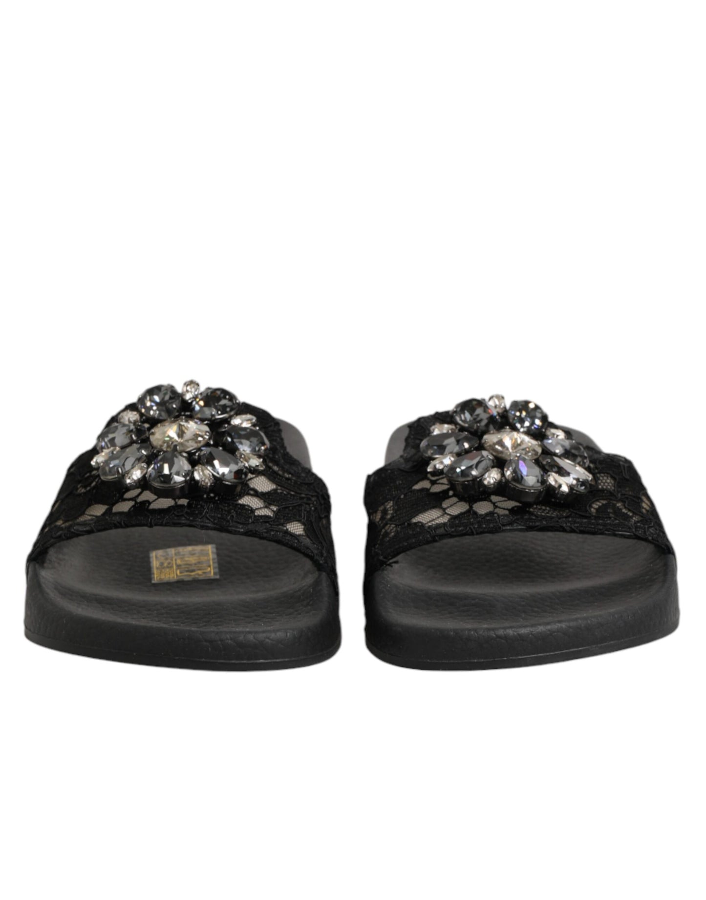 Chaussures claquettes Dolce & Gabbana en cuir matelassé Devotion noires