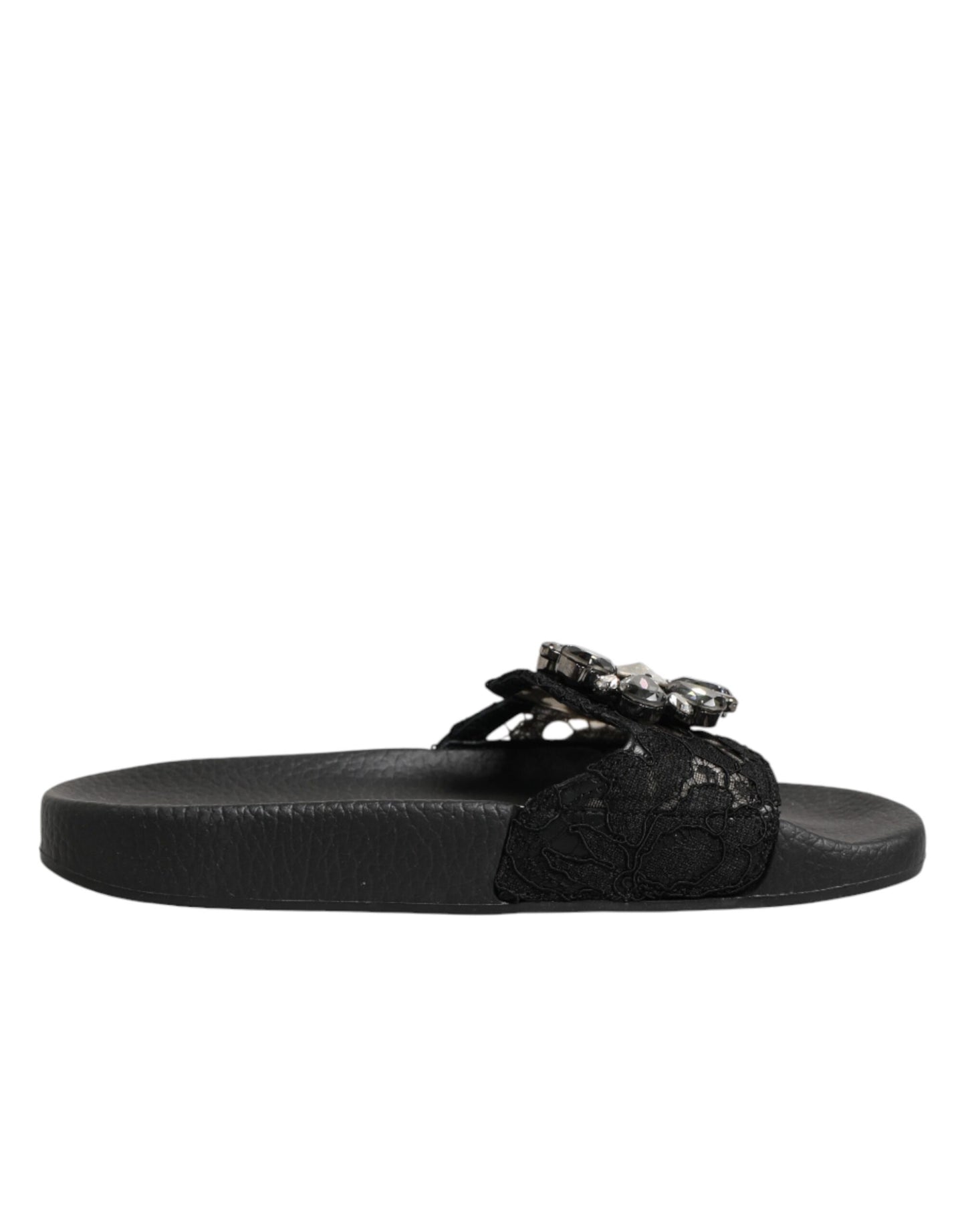 Chaussures claquettes Dolce & Gabbana en cuir matelassé Devotion noires